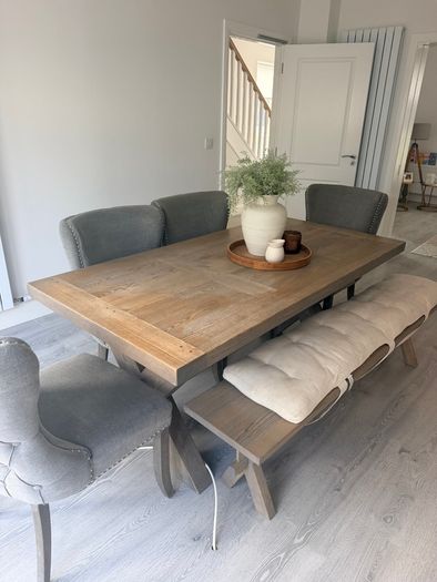 Diamond Furniture Horsen Dining Set Table, Bench & 4 Chairs