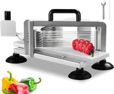 Slicer, 1/4 inch Tomato Cutter Slicer, Stainless Steel Heavy Duty Tomato Slicer Machine, Manual Tomato Slicer with Non-slip Feet