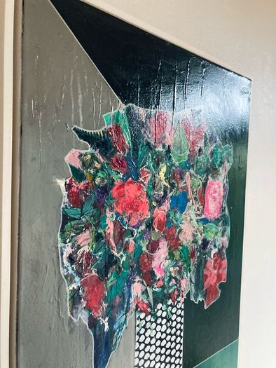 Large Original Floral Painting Contemporary Art Modern Irish abstract art Framed