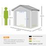 Outdoor Garden Shed Storage, Backyard Steel Utility Tool Shed, Lawn Garage Building Organizer w/Sliding Door, Gable Roof, 1.94x1.1x1.84m, 4 Vents-Gray Image 2
