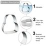 Brand New VOSSOT 3 pieces cookie cutters, stainless steel cookie cutter handbag ABC Image 3