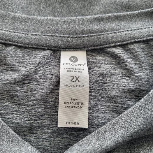 Velocity grey t-shirt, Size 2X / 20