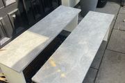 2 x Gorgeous Solid Grey Wooden Kitchen Dining Benches - Can Deliver
