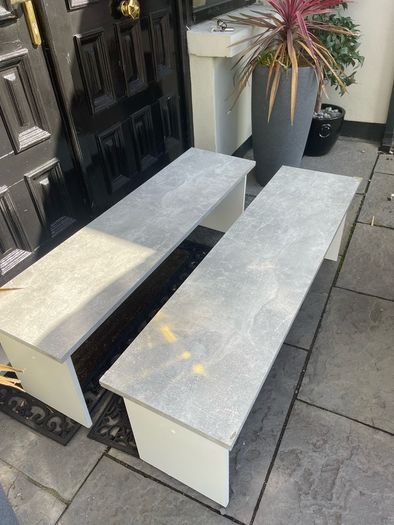 2 x Gorgeous Solid Grey Wooden Kitchen Dining Benches - Can Deliver