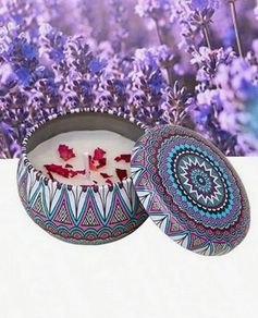 Boho Style Scented Candle with Flower Petals - ideal for meditation, altars and home spa & relaxing baths