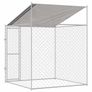 Dog Cage with Roof Silver 200 x 200 x 258 cm Steel and PE Image 6