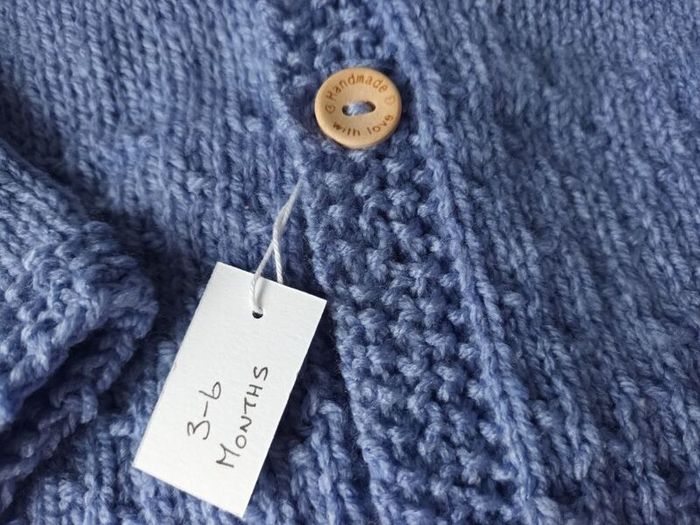 Hand Knit Baby Cardigan & Hat Set: 3-6 Months