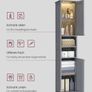 Bathroom Cabinet with lighting White or Grey Image 4