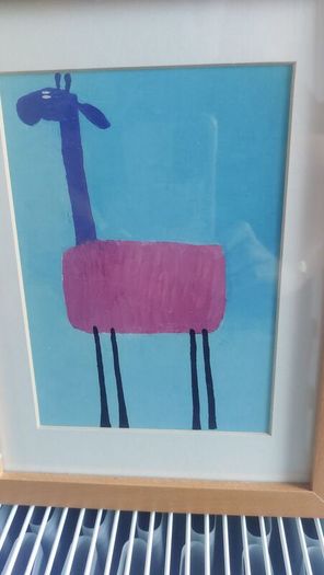 Lovely Set of Three Framed Prints of Brightly Coloured Artworks of Animals in a Naive And Fun Style Perfect for a Baby Nursery or Kids Bedroom