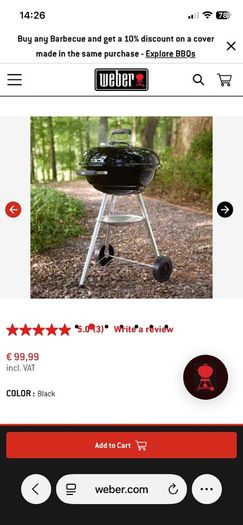 Weber Kettle BBQ charcoal