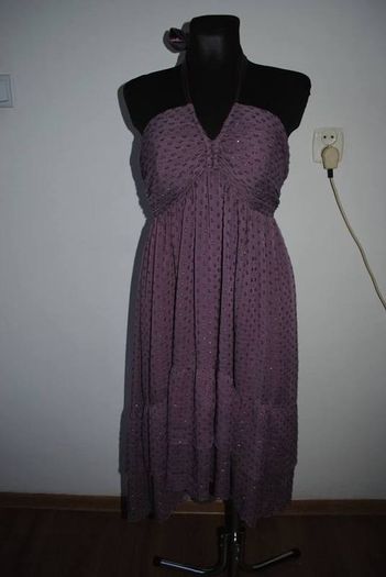Brand new H&M Dusty pink midi halter neck flared dress size UK14 EU42 Postage included
