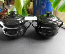 Le Creuset Black Stoneware Mini soup Bowls