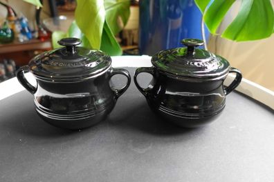 Le Creuset Black Stoneware Mini soup Bowls