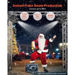 Snow Machine, Powerful 650W Handheld/Hanging Fake Snow Maker, Snowflake Making Machine with Portable Handle, Outdoor & Indoor Artificial Snowflake Maker for Holidays DJ Parties Christmas Decor