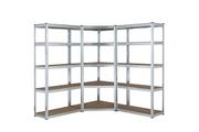 Corner Racking Unit &amp; Pack of 2 Garage Shelving Unit Extra Wide - 5 Tier Heavy Duty Rack for Storage Steel Utility Shelves | Metal &amp; MDF Boltless Racking Assembly System