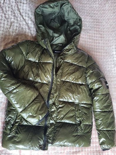 Diesel kids glossy puffer jacket with hood