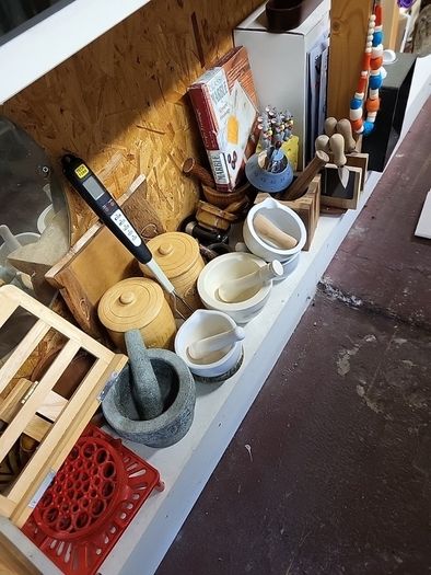 Pestle and mortar wooden