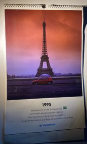Calendar from 1995 from Volkswagen, unused, with some marks