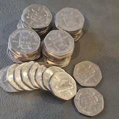 Fifty 1988 Ireland Eire Dublin Millennium 50 pence Coins