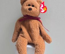 NEW Rare Retired Ty Beanie Baby - Curly the Bear