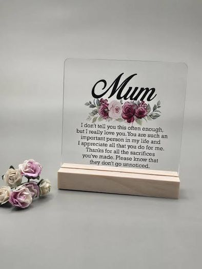 acrylic 10 cm gift for friend's with birthday card and gift bag
