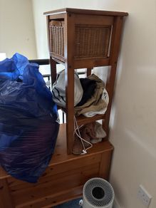 wooden wicker basket storage cabinet