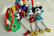 Disney Store Mickey, Minnie, Goofy and Donald Ornaments, 2017