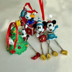 Disney Store Mickey, Minnie, Goofy and Donald Ornaments, 2017