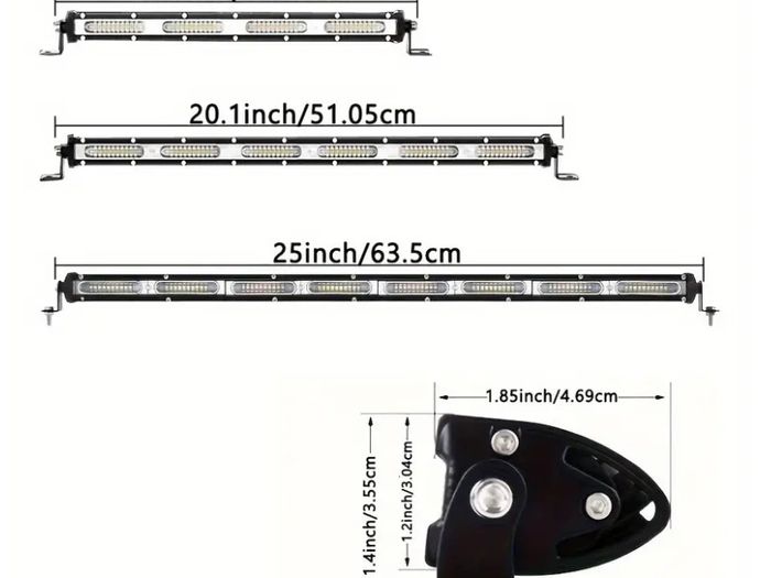 Ultra-Thin 25 inch Single Row LED Light Bar,