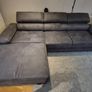 dark grey corner sofa with sleeping and storage Image 2