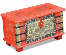 Storage Chest Red Mango Wood 80x40x45 cm