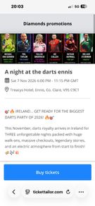 Darts ticket