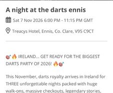 Darts ticket