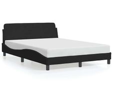 Bed Frame "Dover" Black 135x190 cm Double Velvet