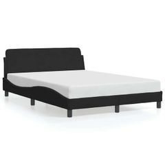 Bed Frame "Dover" Black 135x190 cm Double Velvet