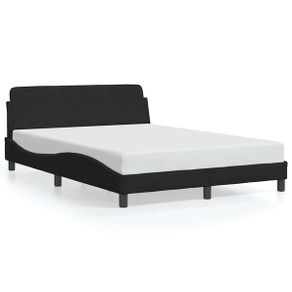Bed Frame "Dover" Black 135x190 cm Double Velvet