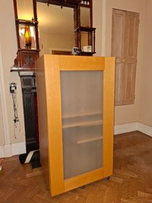 Computer desk/cabinet (closable, on castors)