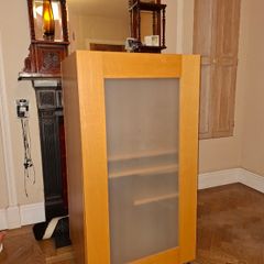 Computer desk/cabinet (closable, on castors)