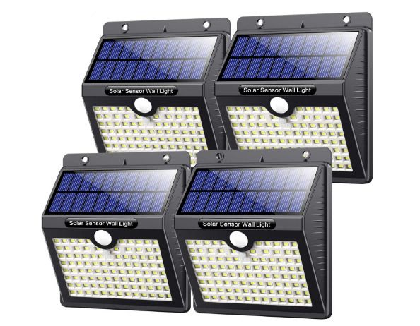 High quality 4  pack of LED  solar waterproof wall light use with motion sensor, 2200 mAh