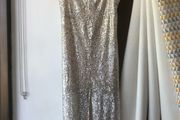 Zara silver sequin midi dress size S