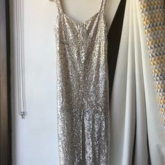 Zara silver sequin midi dress size S