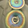 Art Nouveau Pair trumpet vases in green glass art. Approx. 1900 Image 3