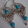 Boho Filigree Turquoise Bead Earrings Image 4