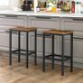Set of 2 Bar Stools Kitchen Chairs Industrial - Free Delivery Nationwide Image 4