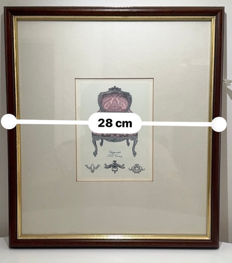Pair of Vintage Framed Marina Romagnoli Chair Prints