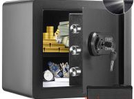 main image for ad Safe, 1.2 Cubic Feet Home Safe, Steel Security Safe with Digital Keypad and 2 Keys, Cabinet Safe with Fire-proof Bag, Protect Cash, Gold, Jewelry, Documents for Home, Hotel, 15.8x11.8x13.8 inche