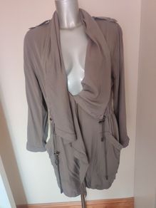 Atmosphere lovely light dark beige coat size UK14 EU42 Perfect condition Postage included