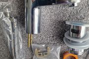 Mixer tap with new connectors and sink plug