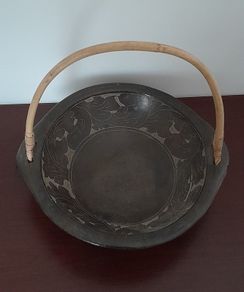 Vintage Dish with Bamboo Handle