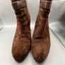 RALPH LAUREN Womens Boots UK 6 EU39 Myla High Heel Ankle Brown Suede Leather Zip Image 4